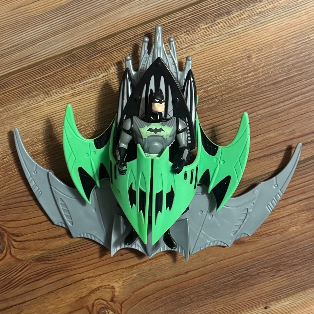 Vintage 1994 Kenner Batman Action Figure Green Black Deluxe Glider Toy Complete!